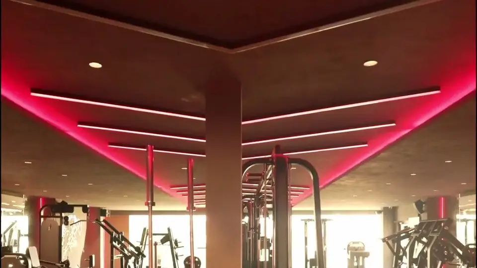 The Gym Below Three Floors of Flats: The ceiling line